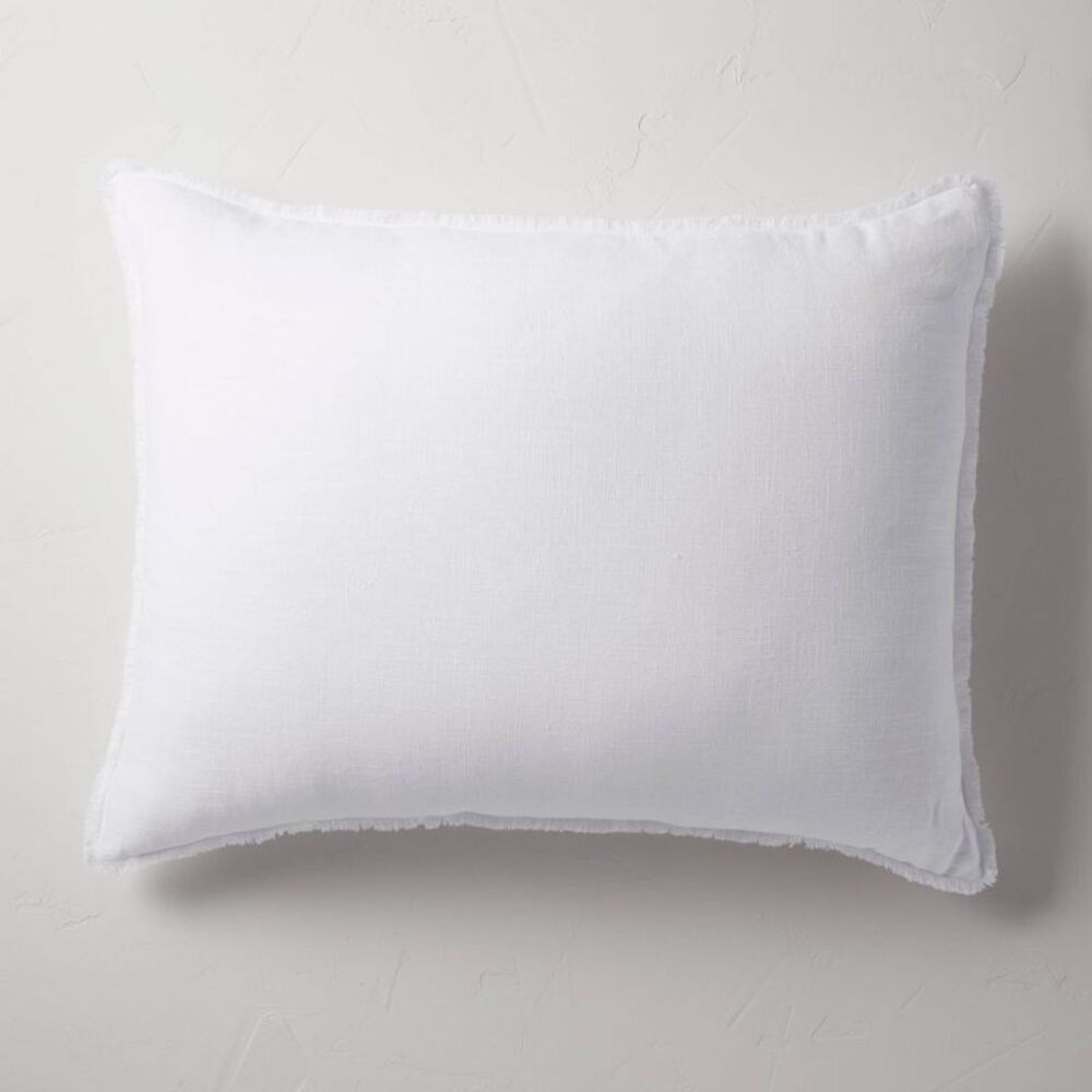 Open Box - Casaluna - King Euro Heavyweight Linen Blend Throw Pillow Whi White